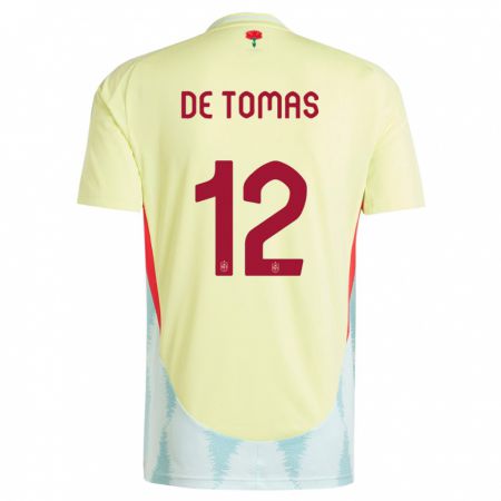 Kandiny Deti Španielsko Raul De Tomas #12 Žltá Dresy Idegenbeli Csapatmez 24-26 Triĭká