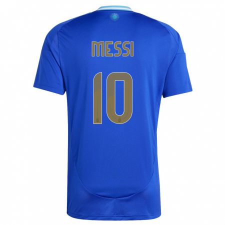 Kandiny Deti Argentína Lionel Messi #10 Modrá Dresy Idegenbeli Csapatmez 24-26 Triĭká