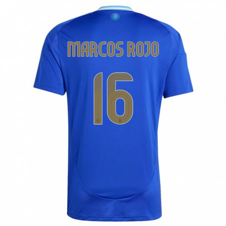 Kandiny Deti Argentína Marcos Rojo #16 Modrá Dresy Idegenbeli Csapatmez 24-26 Triĭká