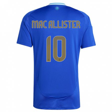 Kandiny Deti Argentína Alexis Mac Allister #10 Modrá Dresy Idegenbeli Csapatmez 24-26 Triĭká