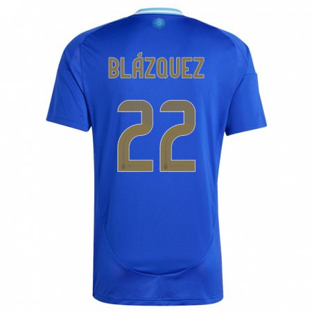 Kandiny Deti Argentína Joaquin Blazquez #22 Modrá Dresy Idegenbeli Csapatmez 24-26 Triĭká