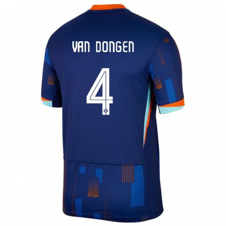Kandiny Deti Holandsko Merel Van Dongen #4 Modrá Dresy Idegenbeli Csapatmez 24-26 Triĭká