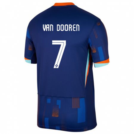 Kandiny Deti Holandsko Kayleigh Van Dooren #7 Modrá Dresy Idegenbeli Csapatmez 24-26 Triĭká