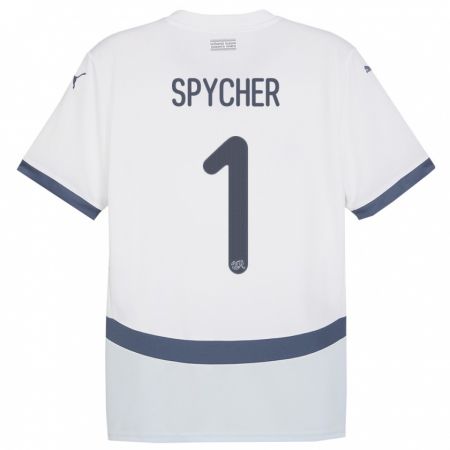 Kandiny Deti Švajčiarsko Tim Spycher #1 Biely Dresy Idegenbeli Csapatmez 24-26 Triĭká