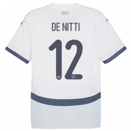 Kandiny Deti Švajčiarsko Gianni De Nitti #12 Biely Dresy Idegenbeli Csapatmez 24-26 Triĭká
