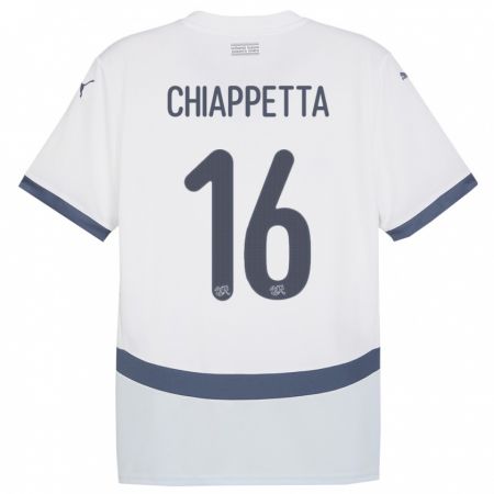 Kandiny Deti Švajčiarsko Carmine Chiappetta #16 Biely Dresy Idegenbeli Csapatmez 24-26 Triĭká