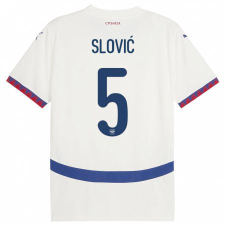 Kandiny Deti Srbsko Violeta Slovic #5 Biely Dresy Idegenbeli Csapatmez 24-26 Triĭká