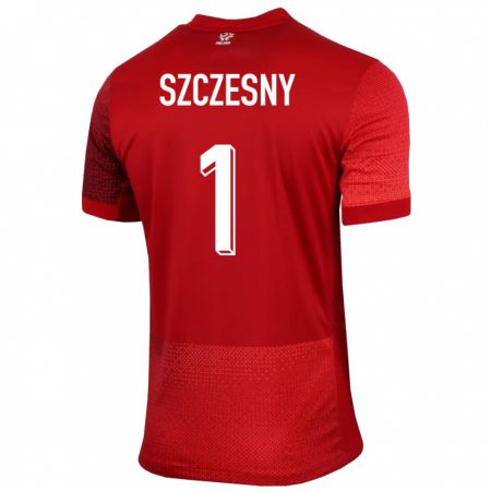 Kandiny Deti Poľsko Wojciech Szczesny #1 Červená Dresy Idegenbeli Csapatmez 24-26 Triĭká