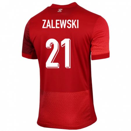 Kandiny Deti Poľsko Nicola Zalewski #21 Červená Dresy Idegenbeli Csapatmez 24-26 Triĭká