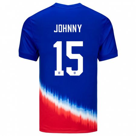 Kandiny Deti Americké Johnny #15 Modrá Dresy Idegenbeli Csapatmez 24-26 Triĭká