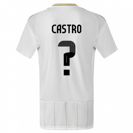 Kandiny Deti Kostarika Mathias Castro #0 Biely Dresy Idegenbeli Csapatmez 24-26 Triĭká