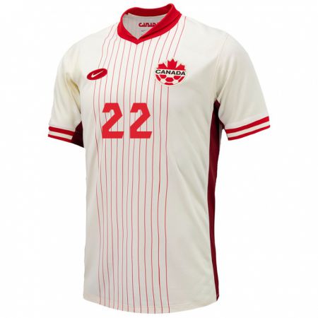 Kandiny Deti Kanada Richie Laryea #22 Biely Dresy Idegenbeli Csapatmez 24-26 Triĭká