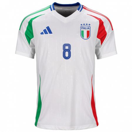 Kandiny Deti Taliansko Jorginho #8 Biely Dresy Idegenbeli Csapatmez 24-26 Triĭká