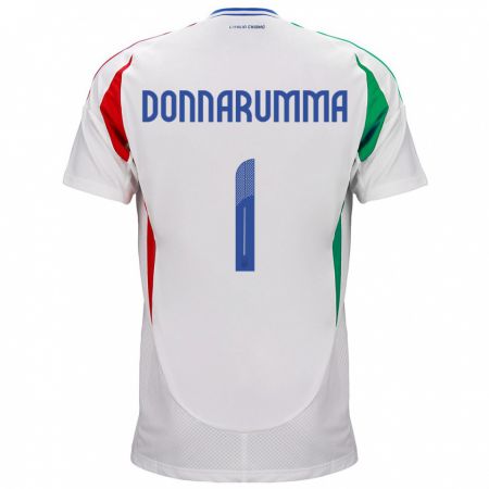 Kandiny Deti Taliansko Gianluigi Donnarumma #1 Biely Dresy Idegenbeli Csapatmez 24-26 Triĭká