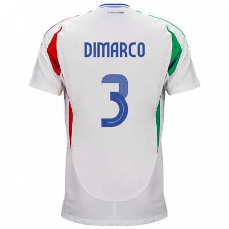 Kandiny Deti Taliansko Federico Dimarco #3 Biely Dresy Idegenbeli Csapatmez 24-26 Triĭká