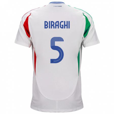 Kandiny Deti Taliansko Cristiano Biraghi #5 Biely Dresy Idegenbeli Csapatmez 24-26 Triĭká