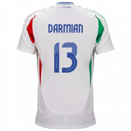 Kandiny Deti Taliansko Matteo Darmian #13 Biely Dresy Idegenbeli Csapatmez 24-26 Triĭká