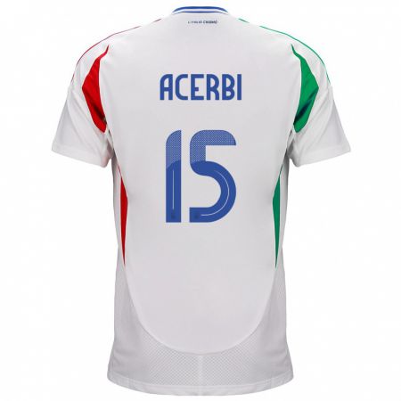 Kandiny Deti Taliansko Francesco Acerbi #15 Biely Dresy Idegenbeli Csapatmez 24-26 Triĭká