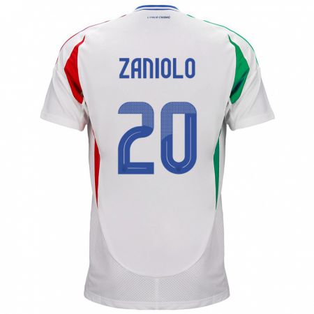 Kandiny Deti Taliansko Nicolò Zaniolo #20 Biely Dresy Idegenbeli Csapatmez 24-26 Triĭká