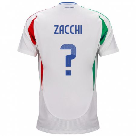 Kandiny Deti Taliansko Gioele Zacchi #0 Biely Dresy Idegenbeli Csapatmez 24-26 Triĭká