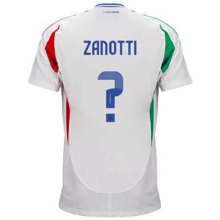 Kandiny Deti Taliansko Mattia Zanotti #0 Biely Dresy Idegenbeli Csapatmez 24-26 Triĭká