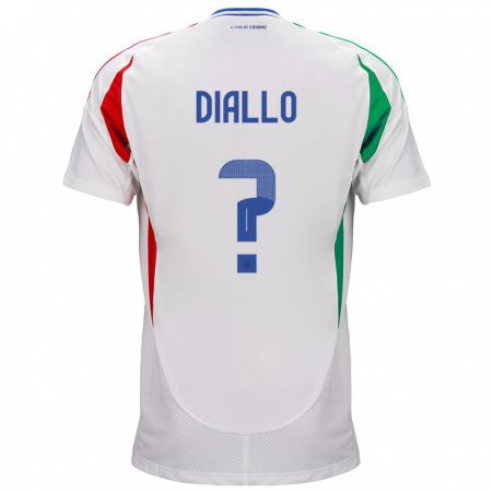 Kandiny Deti Taliansko Djibril Diallo #0 Biely Dresy Idegenbeli Csapatmez 24-26 Triĭká