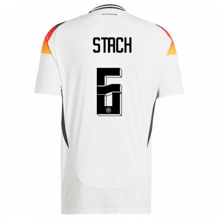 Kandiny Muži Nemecko Anton Stach #6 Biely Dresy Hazai Csapatmez 24-26 Triĭká
