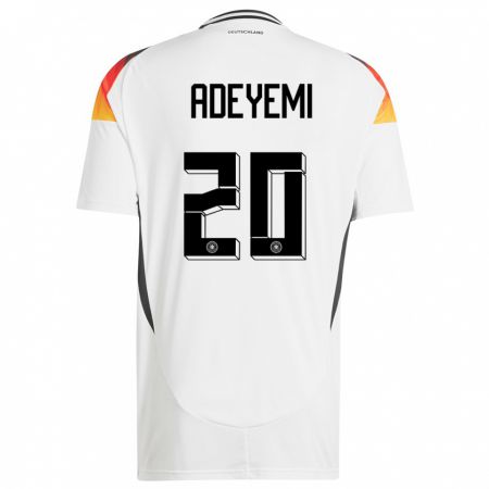 Kandiny Muži Nemecko Karim Adeyemi #20 Biely Dresy Hazai Csapatmez 24-26 Triĭká