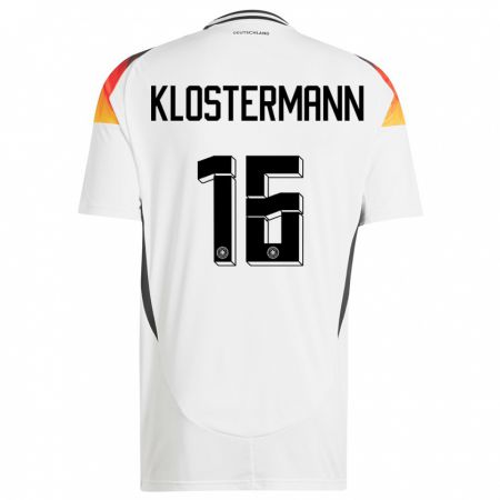 Kandiny Muži Nemecko Lukas Klostermann #16 Biely Dresy Hazai Csapatmez 24-26 Triĭká