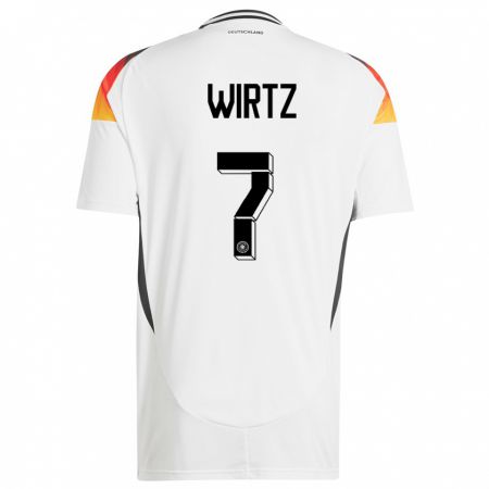 Kandiny Muži Nemecko Florian Wirtz #7 Biely Dresy Hazai Csapatmez 24-26 Triĭká