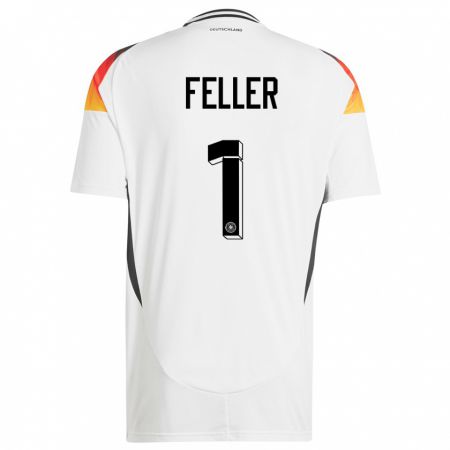 Kandiny Muži Nemecko Frank Feller #1 Biely Dresy Hazai Csapatmez 24-26 Triĭká