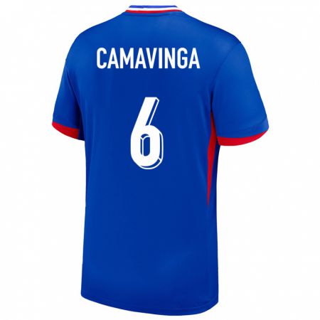 Kandiny Muži Francúzsko Eduardo Camavinga #6 Modrá Dresy Hazai Csapatmez 24-26 Triĭká