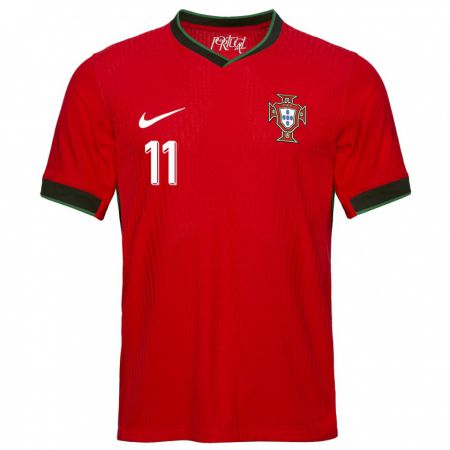 Kandiny Muži Portugalsko Bruno Fernandes #11 Červená Dresy Hazai Csapatmez 24-26 Triĭká