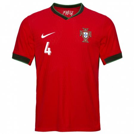 Kandiny Muži Portugalsko Gabi Bras #4 Červená Dresy Hazai Csapatmez 24-26 Triĭká
