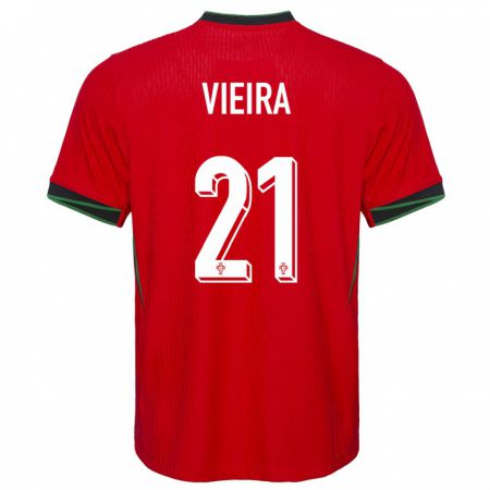 Kandiny Muži Portugalsko Fabio Vieira #21 Červená Dresy Hazai Csapatmez 24-26 Triĭká
