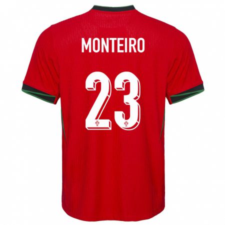 Kandiny Muži Portugalsko David Monteiro #23 Červená Dresy Hazai Csapatmez 24-26 Triĭká