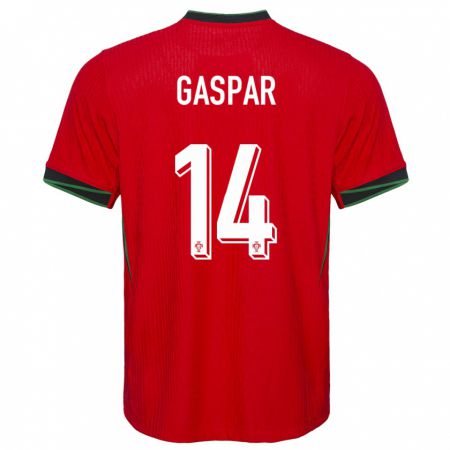 Kandiny Muži Portugalsko Guilherme Gaspar #14 Červená Dresy Hazai Csapatmez 24-26 Triĭká