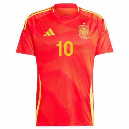 Kandiny Muži Španielsko Marco Asensio #10 Červená Dresy Hazai Csapatmez 24-26 Triĭká
