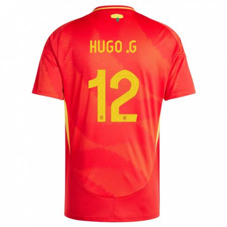 Kandiny Muži Španielsko Hugo Guillamon #12 Červená Dresy Hazai Csapatmez 24-26 Triĭká