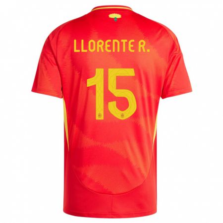 Kandiny Muži Španielsko Diego Llorente #15 Červená Dresy Hazai Csapatmez 24-26 Triĭká