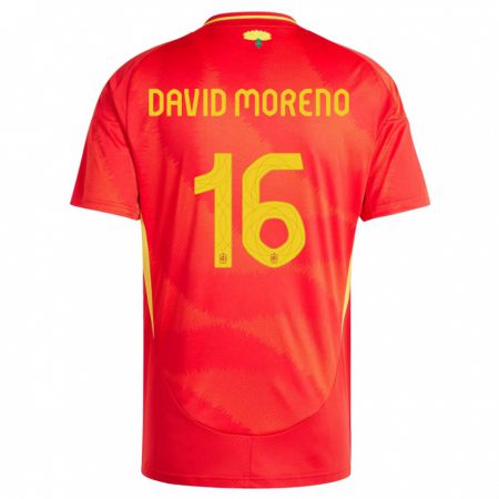 Kandiny Muži Španielsko Antonio David Moreno #16 Červená Dresy Hazai Csapatmez 24-26 Triĭká