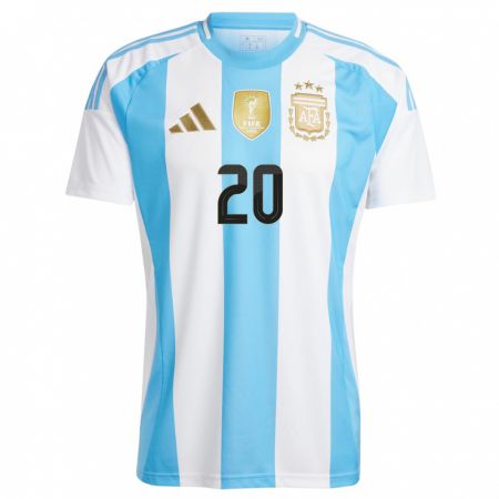Kandiny Muži Argentína Thiago Almada #20 Biela Modrá Dresy Hazai Csapatmez 24-26 Triĭká
