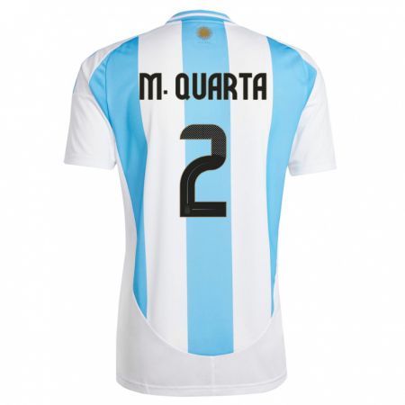 Kandiny Muži Argentína Lucas Martinez Quarta #2 Biela Modrá Dresy Hazai Csapatmez 24-26 Triĭká