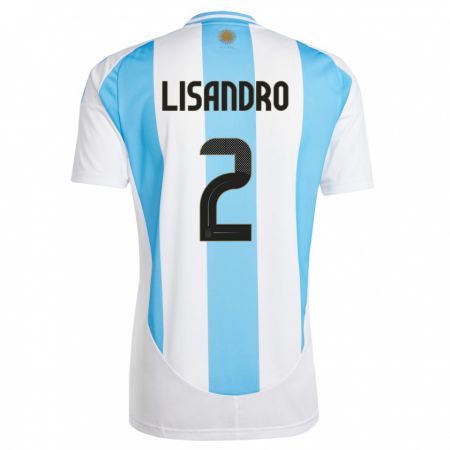 Kandiny Muži Argentína Lisandro Martinez #2 Biela Modrá Dresy Hazai Csapatmez 24-26 Triĭká