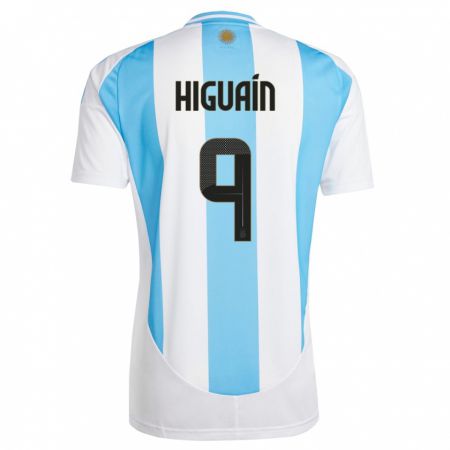 Kandiny Muži Argentína Gonzalo Higuain #9 Biela Modrá Dresy Hazai Csapatmez 24-26 Triĭká