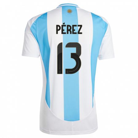 Kandiny Muži Argentína Nehuen Perez #13 Biela Modrá Dresy Hazai Csapatmez 24-26 Triĭká