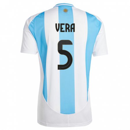 Kandiny Muži Argentína Fausto Vera #5 Biela Modrá Dresy Hazai Csapatmez 24-26 Triĭká