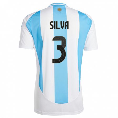 Kandiny Muži Argentína Tomas Silva #3 Biela Modrá Dresy Hazai Csapatmez 24-26 Triĭká