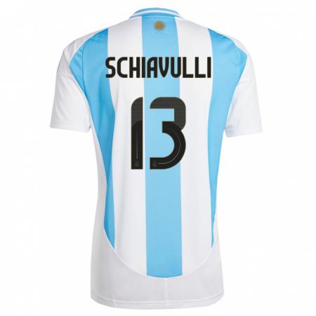 Kandiny Muži Argentína Thiago Schiavulli #13 Biela Modrá Dresy Hazai Csapatmez 24-26 Triĭká