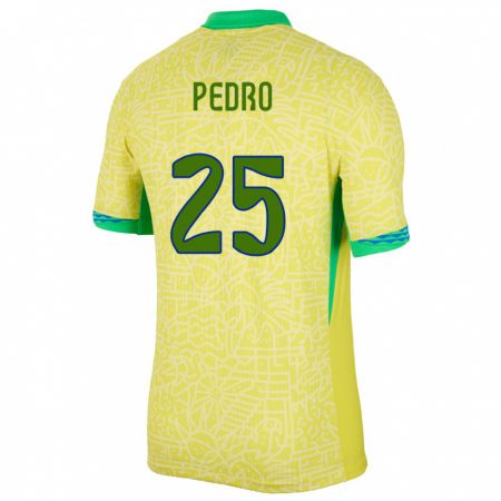 Kandiny Muži Brazília Pedro #25 Žltá Dresy Hazai Csapatmez 24-26 Triĭká